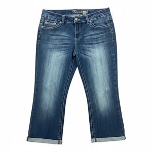 ND Weekend Womens Denim Capri Jeans Size 12 Dark Wash Stretch Cuffed Cropped